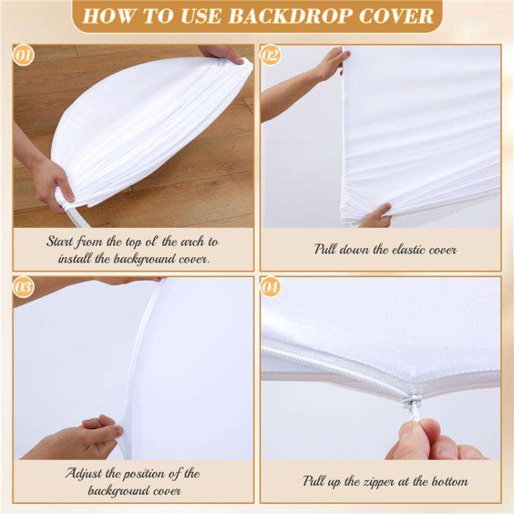 120x50cm Arch Fabric Cover U Shape Spandex Stretch Cloth Cover Wedding Birthday Party Background ...