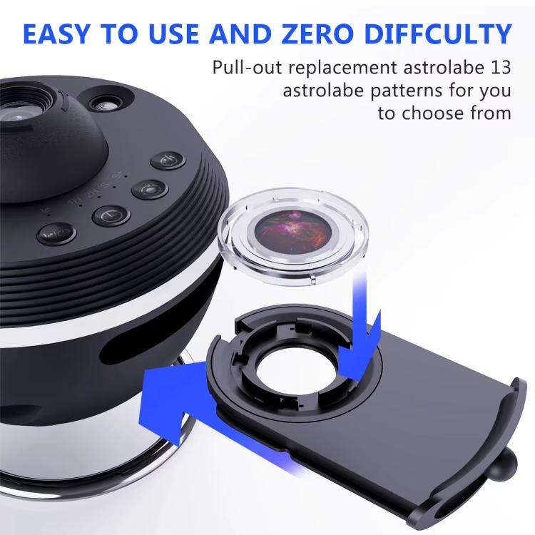 USB Plug-in Space Ball HD Galaxy Projector Lamp Dynamic Meteor Starry Sky Atmosphere Light(Black)