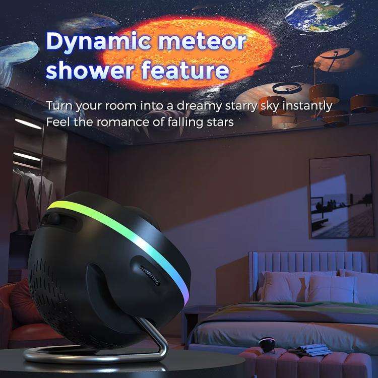 USB Plug-in Space Ball HD Galaxy Projector Lamp Dynamic Meteor Starry Sky Atmosphere Light(Black)