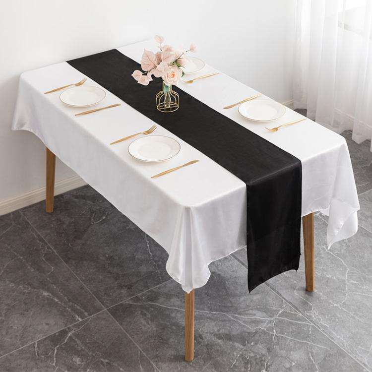 29x275cm Hotel Wedding Tablecloth Decorative Polyester Sateen Coffee Table Runner Sateen Desk Fla...