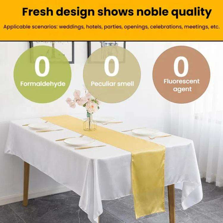 29x275cm Hotel Wedding Tablecloth Decorative Polyester Sateen Coffee Table Runner Sateen Desk Fla...