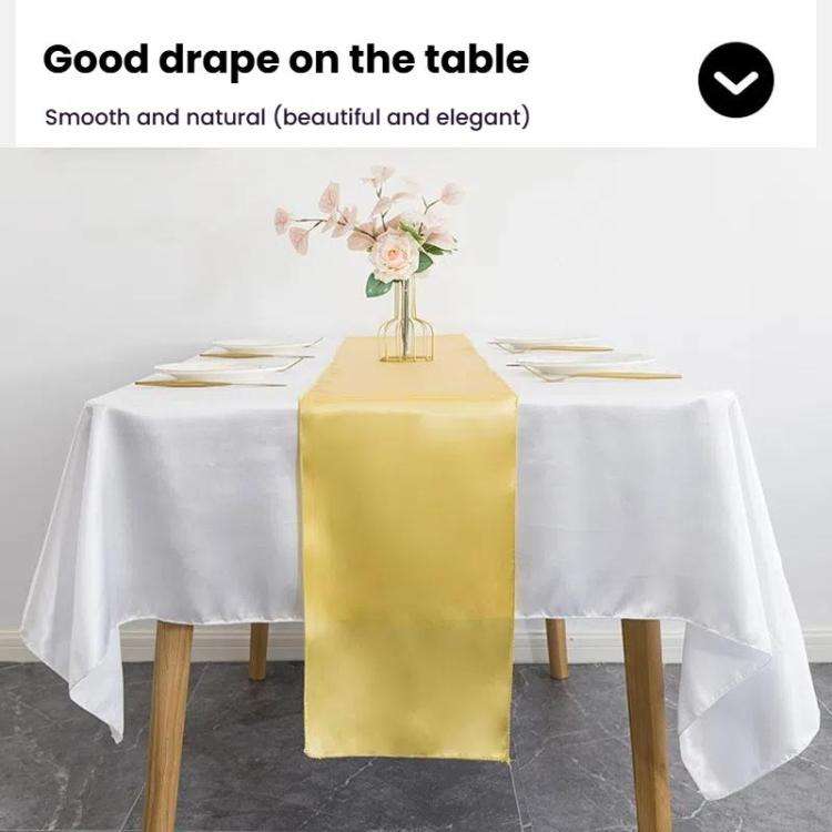 29x275cm Hotel Wedding Tablecloth Decorative Polyester Sateen Coffee Table Runner Sateen Desk Fla...