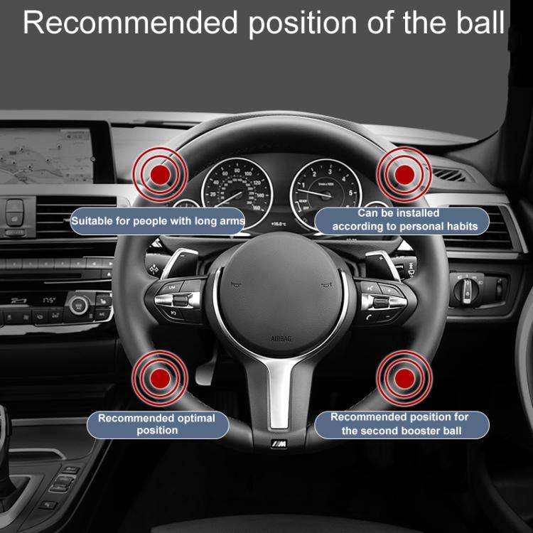 Car Steering Wheel Booster Non-Slip One-Handed Turning Assistant Ball, Style: Black-Massage Model