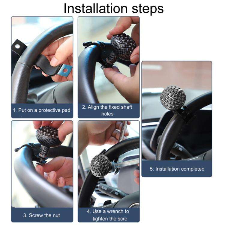 Car Steering Wheel Booster Non-Slip One-Handed Turning Assistant Ball, Style: Black-Massage Model