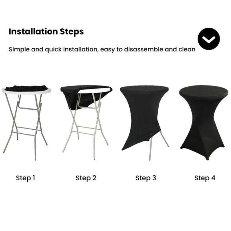Cocktail Bar Table Cover For Hotel Wedding Decoration Stretch Polyester Banquet Round Table Cover...