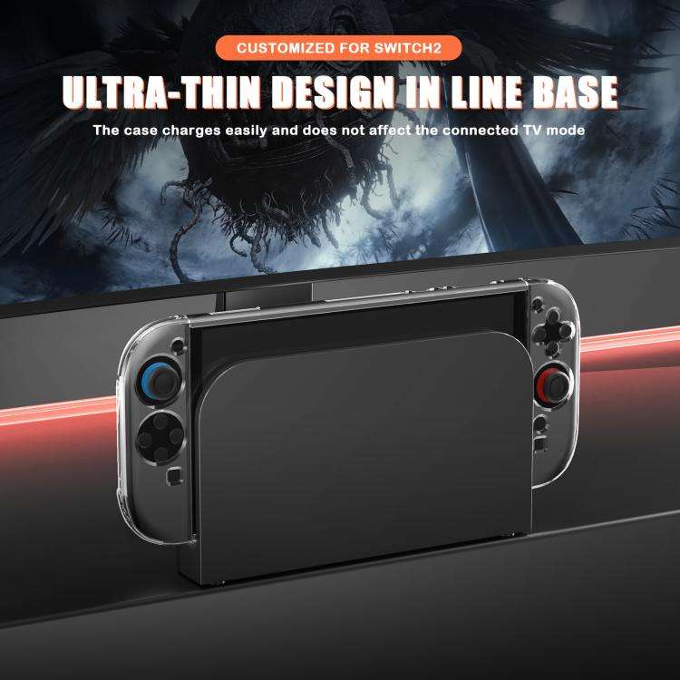 For Nintendo Switch 2 Crystal Shell Case Split Gamepad Transparent Protective Cover