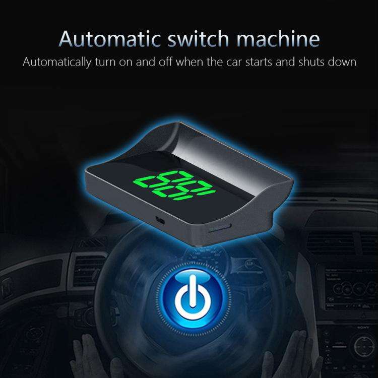 W1 Car HUD Head-up Display GPS Speedometer Speed Display, Spec: KM(Green)