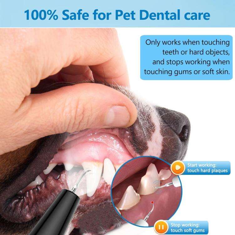 Pet Ultrasonic Teeth Cleaner Dog Tooth Brushing Kit Plaque Tartar Remover Dental Care Tool, Spec:...