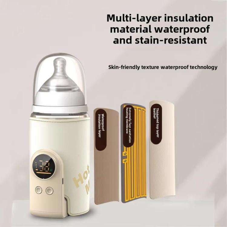 6000mAh 18W Wireless Baby Bottle Warmer 6 Adjustable Temperature Settings Milk Thermo Cover for B...