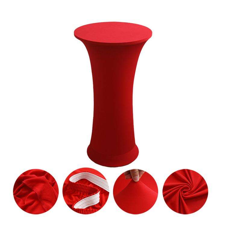 Elastic Spandex Table Cover Hotel Wedding Decor Solid Color Cocktail Round Bottom Bar Cover, Size...