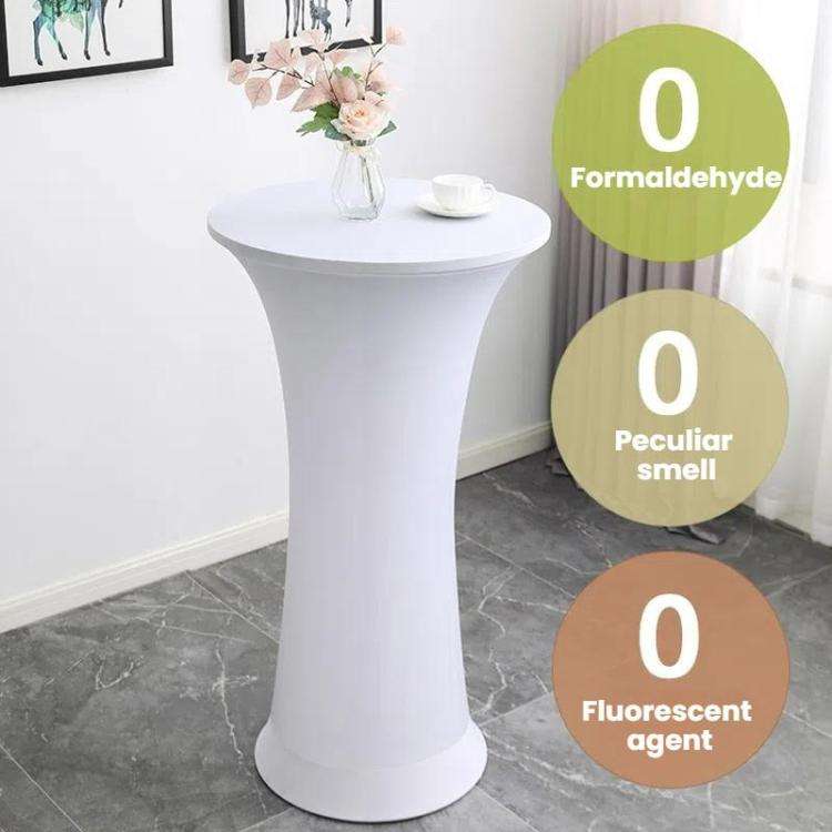 Elastic Spandex Table Cover Hotel Wedding Decor Solid Color Cocktail Round Bottom Bar Cover, Size...