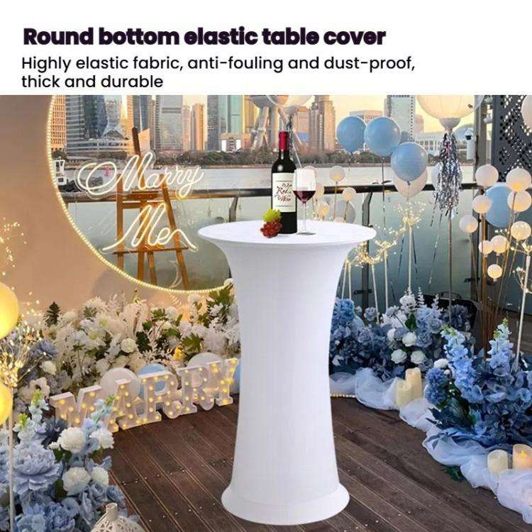 Elastic Spandex Table Cover Hotel Wedding Decor Solid Color Cocktail Round Bottom Bar Cover, Size...