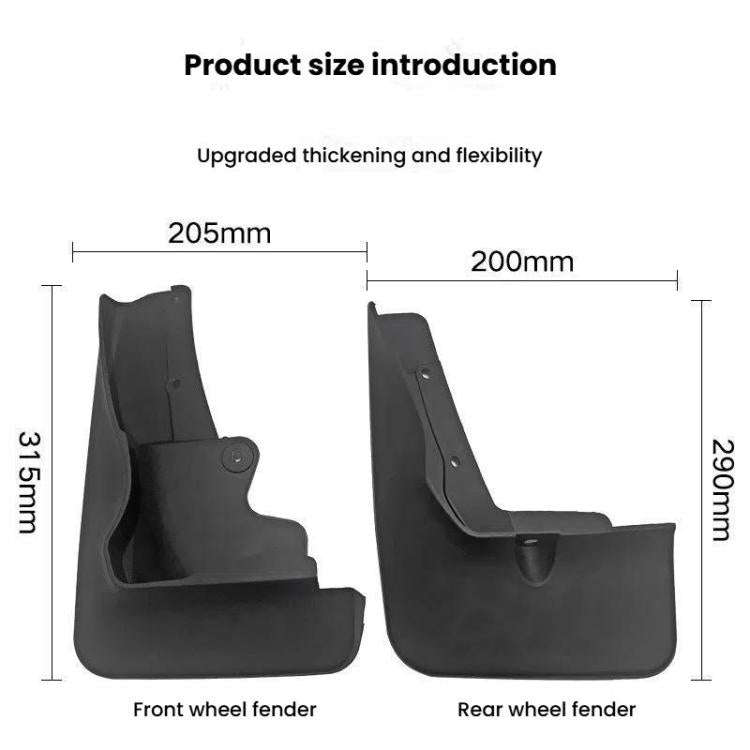For Mitsubishi ASX Car Tire Soft Rubber Mudguard(Black)