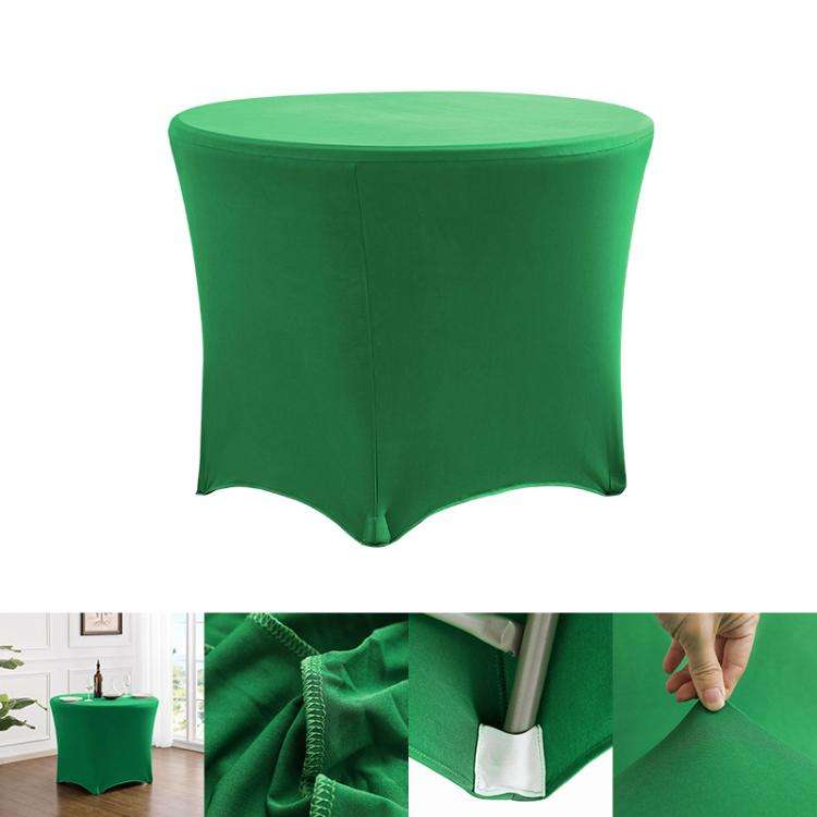 Simple Modern Stretch Round Table Cover Hotel Wedding Banquet Four Corners Large Round Table Cove...