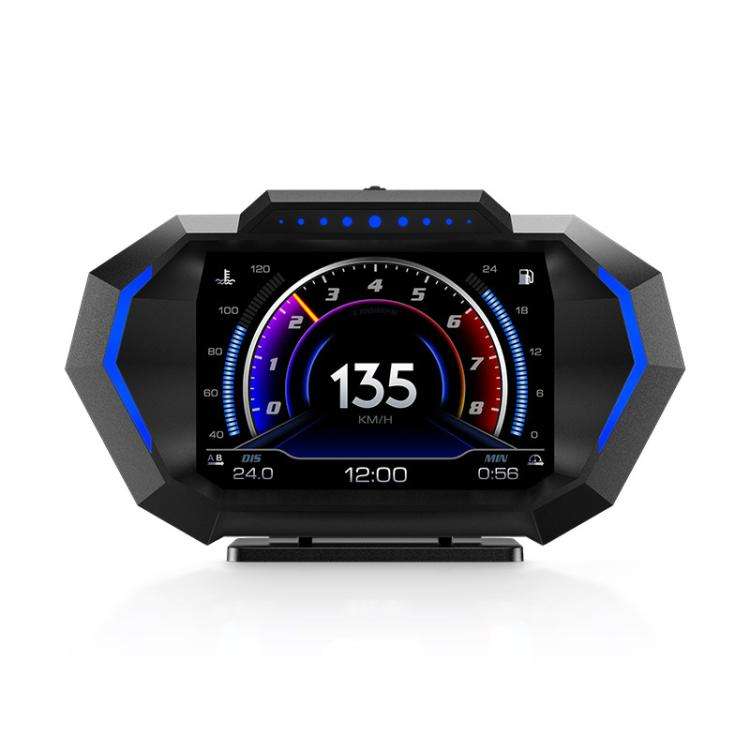 P24 Multifunctional Car HUD Head-up Display OBD+GPS Digital Speedometer Slope Meter