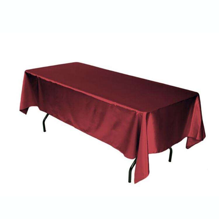 Solid Color Rectangle Glossy Table Cloth For Hotel Banquet Wedding Decoration Satin Tablecloths, ...