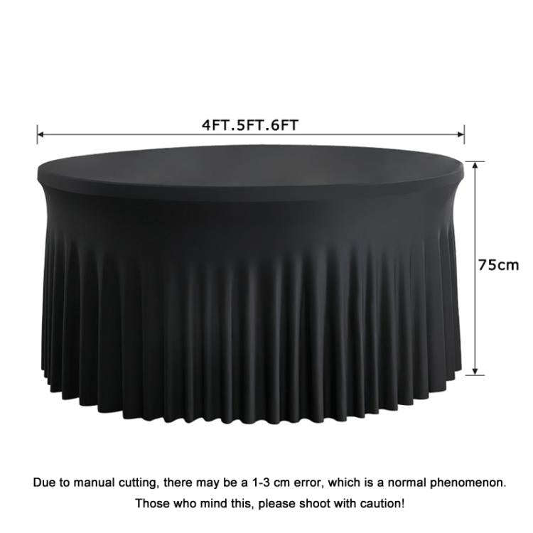 6FT Polyester Elastic Tablecloth Cover Wedding Banquet Party Decoration Round Table Skirt Office ...