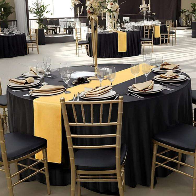 4FT Polyester Elastic Tablecloth Cover Wedding Banquet Party Decoration Round Table Skirt Office ...