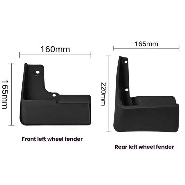 For 2010-2015 Toyota Prius Car Tire Soft Rubber Mudguard(Black)