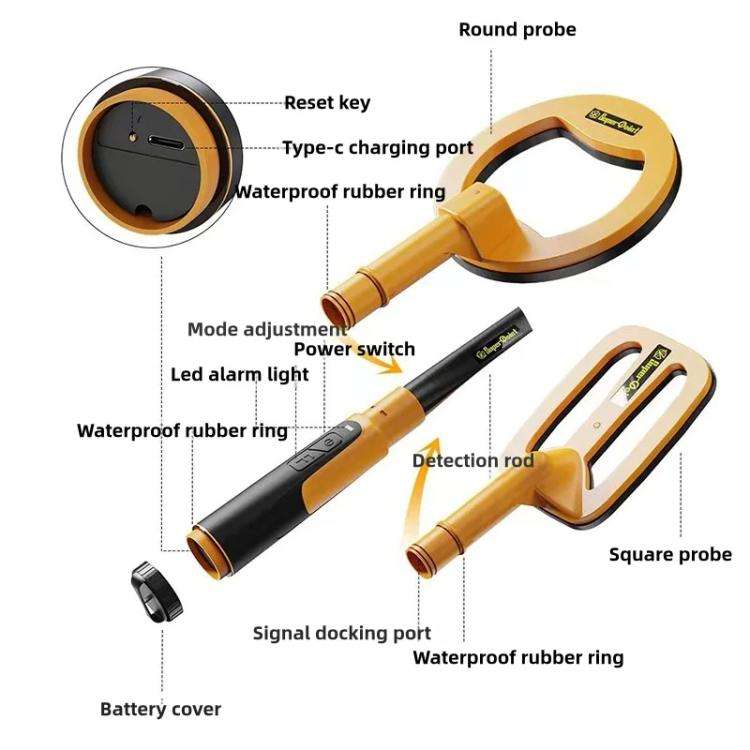 Goint IP960 Handheld 3 In 1 Metal Detector Outdoor Treasure Hunting Pulse Waterproof Rechargeable...