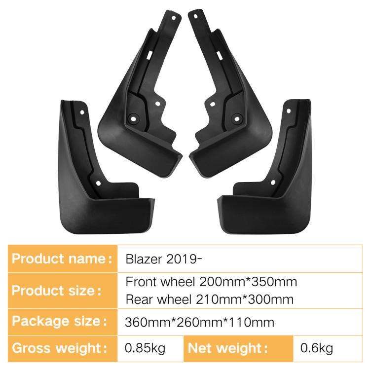 For 2019-2024 Chevrolet Blazer Car Tire Soft Rubber Mudguard(Black)