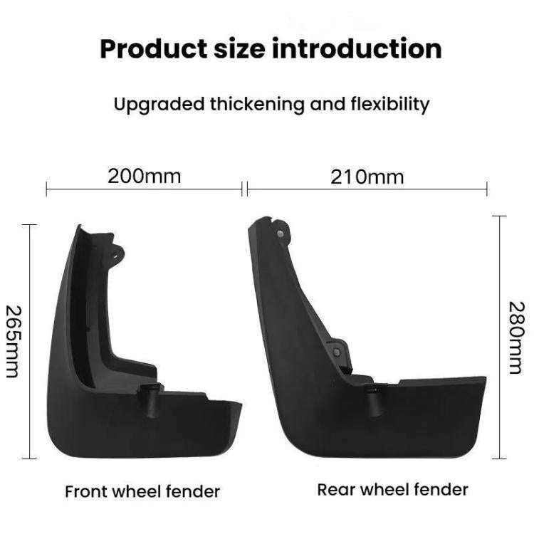For 2019-2020 Renault Captur Car Tire Soft Rubber Mudguard(Black)