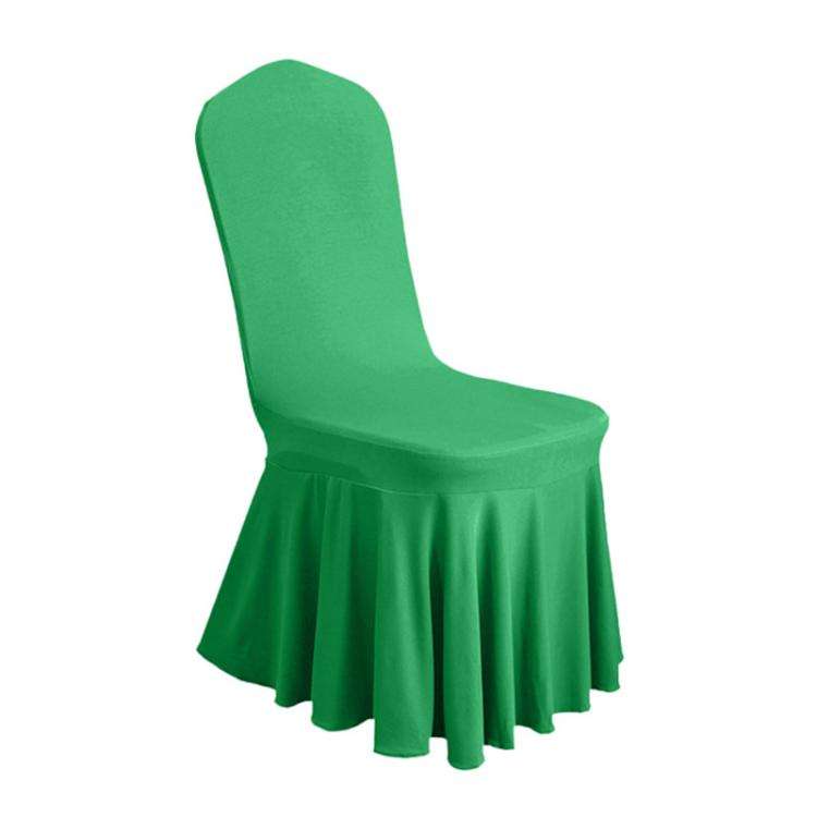 Stretch Chair Cover Hotel Wedding Decoration Solid Color Spandex Sundress Chair Cover(Green)