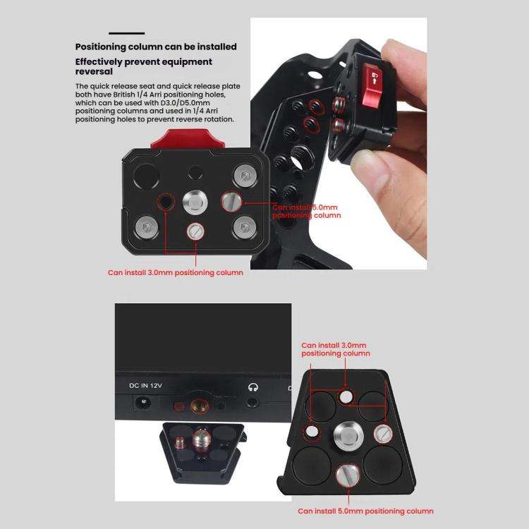 V-Mount Quick Release Plate Quick Release Kit Sports Camera Mount(Top Cover + Base)