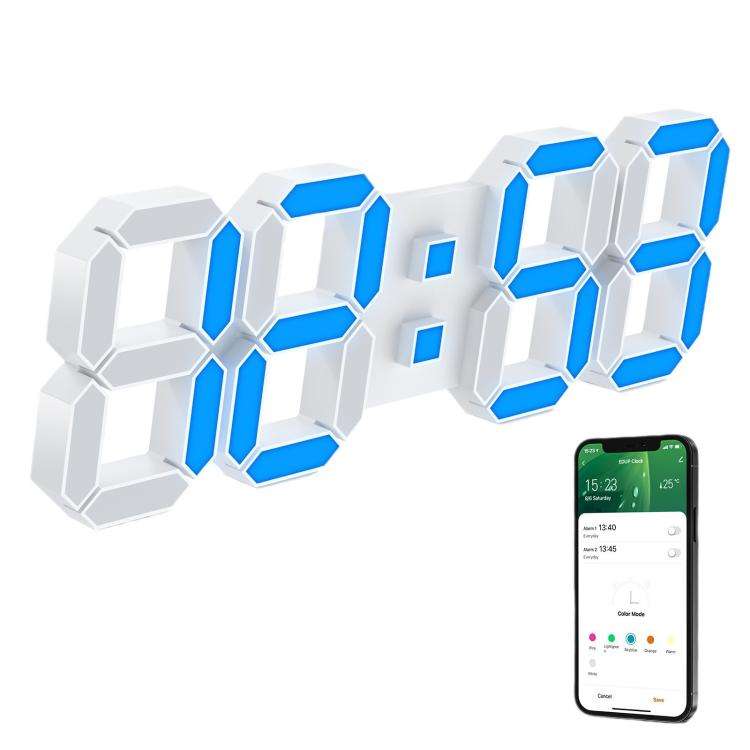 APP Remote Control 3D Led Wall Digital Color Clock Alarm /Date/Temp Display Wall & Table Clock 22...