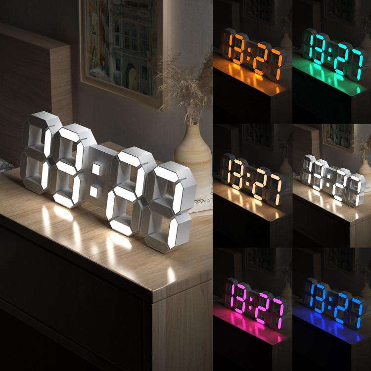 APP Remote Control 3D Led Wall Digital Color Clock Alarm /Date/Temp Display Wall & Table Clock 22...