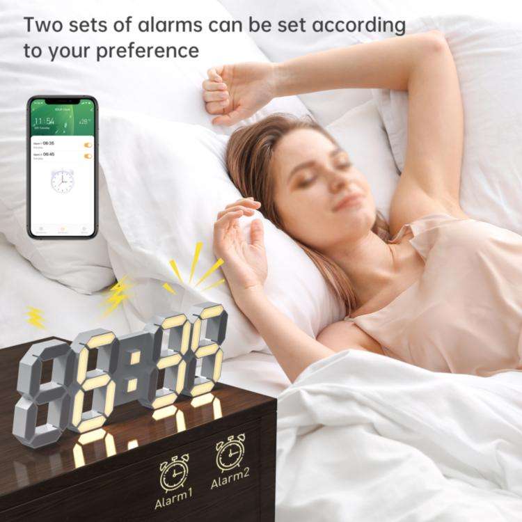APP Remote Control 3D Led Wall Digital Color Clock Alarm /Date/Temp Display Wall & Table Clock 22...