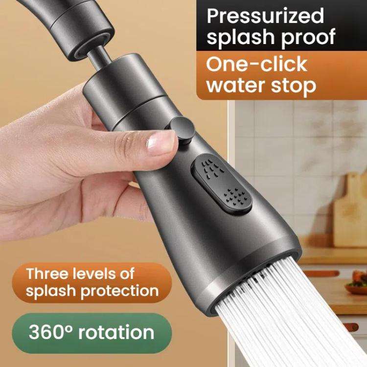 Kitchen Universal Faucet Extender Sink Connector Spout Swivel Faucet Splash Guard(Silver)
