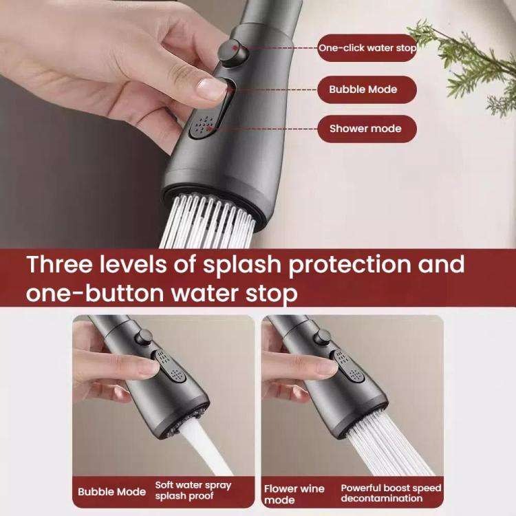 Kitchen Universal Faucet Extender Sink Connector Spout Swivel Faucet Splash Guard(Gray)