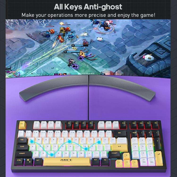 iMICE GK-500 Type-C Wired Mechanical Keyboard Gaming Keyboards(Black)