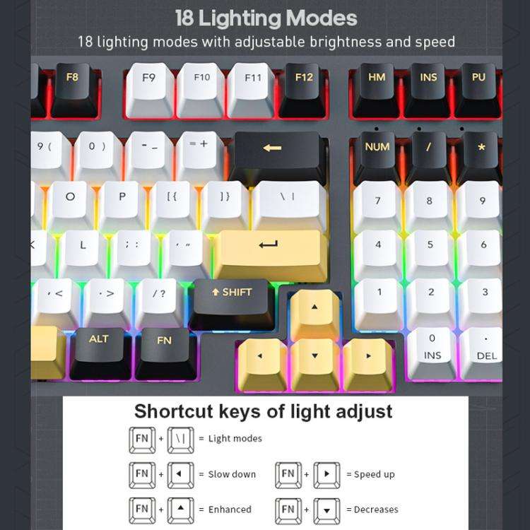iMICE GK-500 Type-C Wired Mechanical Keyboard Gaming Keyboards(Black)