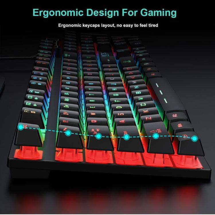 iMICE AN-300 English Floating Keycaps Rainbow Backlight Wired Keyboard Mouse Set