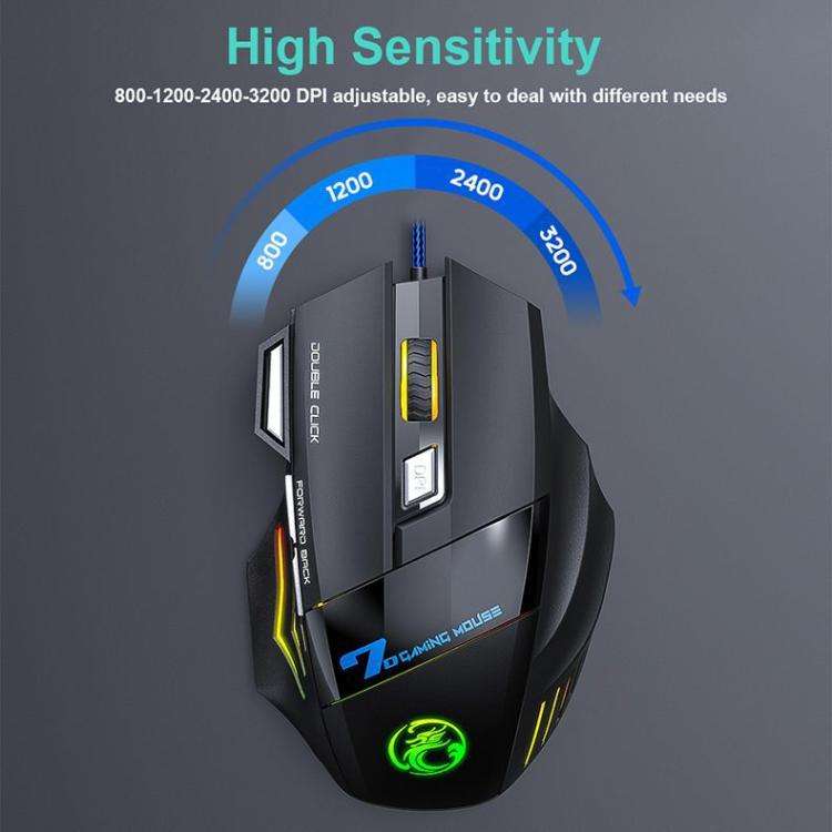 iMICE AN-300 English Floating Keycaps Rainbow Backlight Wired Keyboard Mouse Set