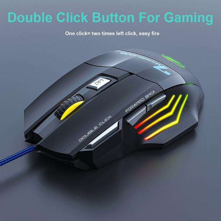 iMICE AN-300 English Floating Keycaps Rainbow Backlight Wired Keyboard Mouse Set