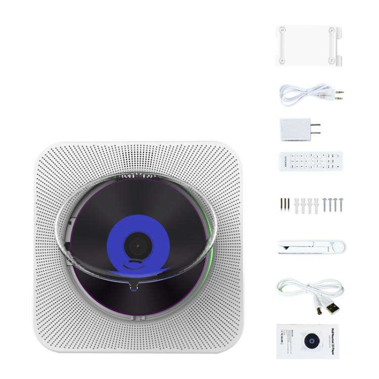Kecag KC-807 Wall-mounted Home Retro Bluetooth CD Player, Spec: EU Plug(Black)