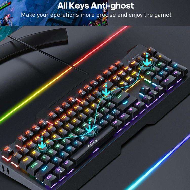 iMICE GK-400 English USB Wired RGB Mechanical Metal Gaming Keyboard