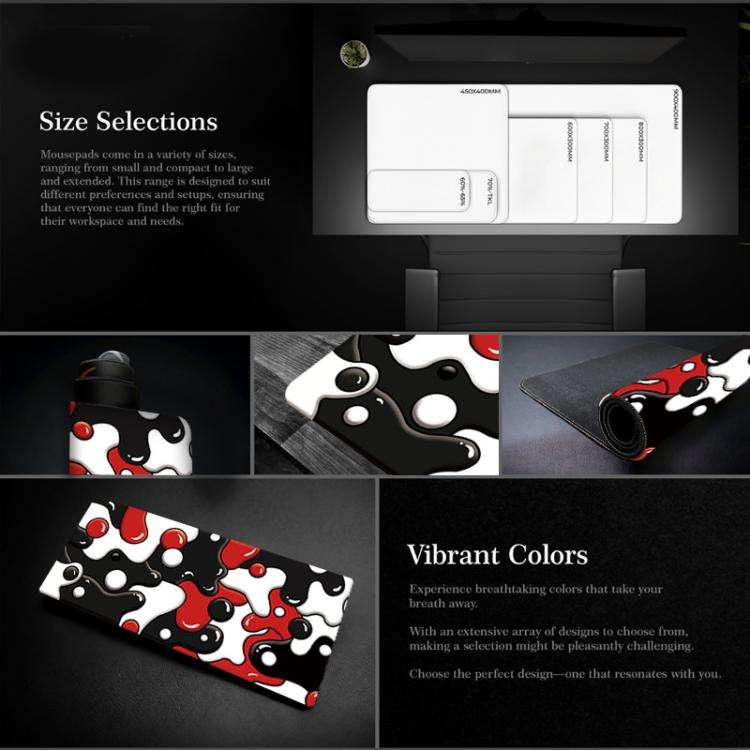 Abstract Fluid Color Blending Mouse Pad Non-Slip Rubber Desk Mat For Office, Gaming 400x900x2mm(N...