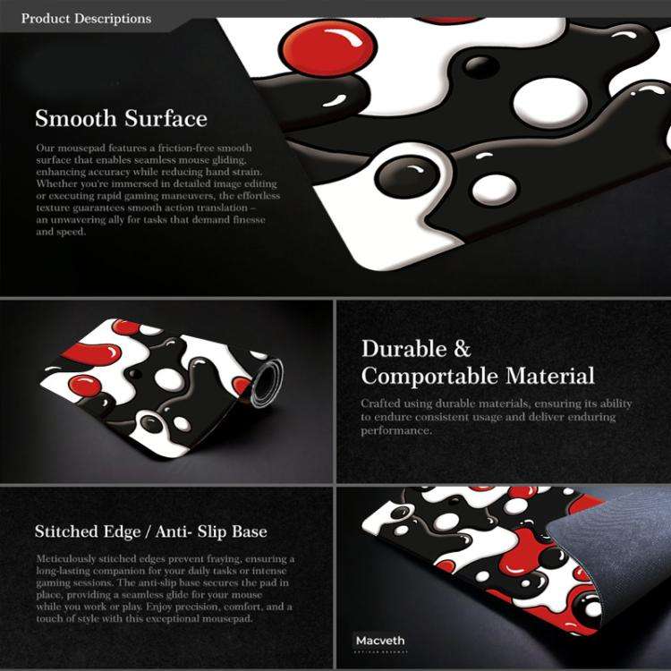 Abstract Fluid Color Blending Mouse Pad Non-Slip Rubber Desk Mat For Office, Gaming 300x600x2mm(N...