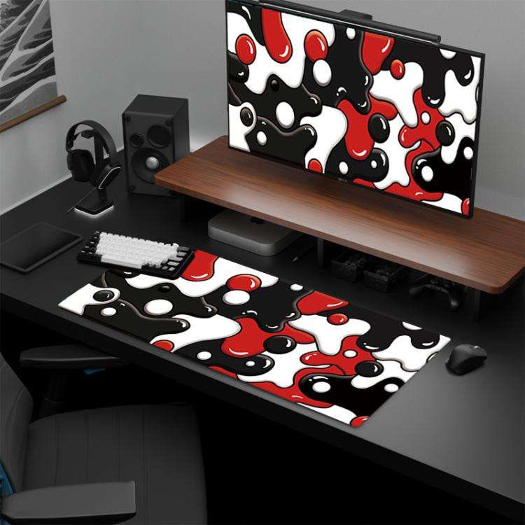 Abstract Fluid Color Blending Mouse Pad Non-Slip Rubber Desk Mat For Office, Gaming 300x700x2mm(N...