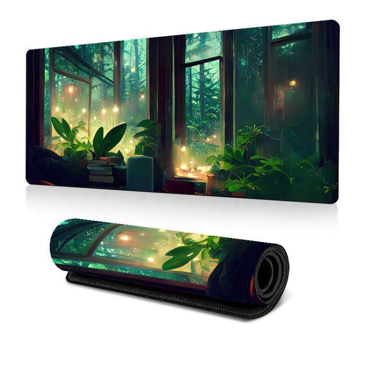 Frog Mouse Pad Cute Green Desk Mat With Non-Slip Rubber Base  For Computer Laptop 300x800x3mm(Pat...