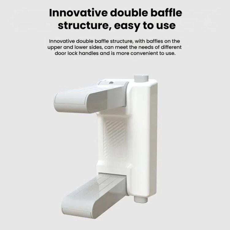 Anti-open Door Child Security Lock Baby Anti-theft Door Latch Anti-cat Dog Doorknob Lock(White Gray)