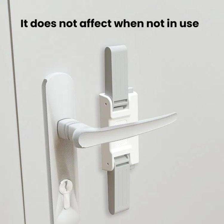 Anti-open Door Child Security Lock Baby Anti-theft Door Latch Anti-cat Dog Doorknob Lock(White Gray)