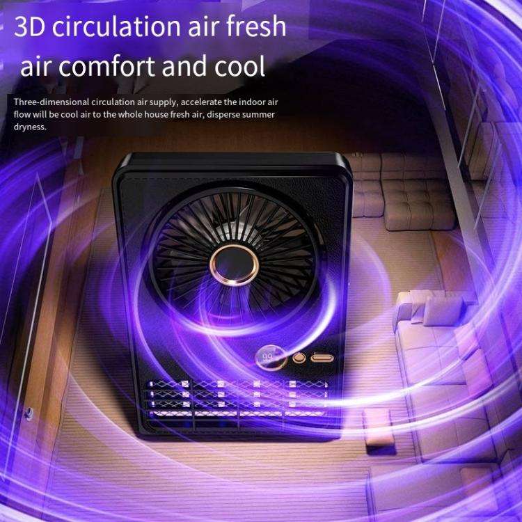 2-in-1 Household Electric Fan Mosquito Killer Lamp LED Digita lDesktop Fan, Color: 3000mAh Black
