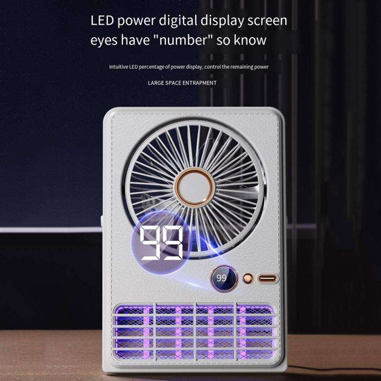 2-in-1 Household Electric Fan Mosquito Killer Lamp LED Digita lDesktop Fan, Color: 3000mAh Black