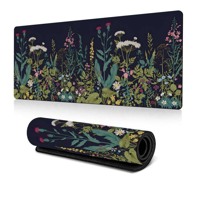 Flowers and Trees Themed Mouse Pad Desk Mat For Office/Gaming 300x800x2mm(No.2)
