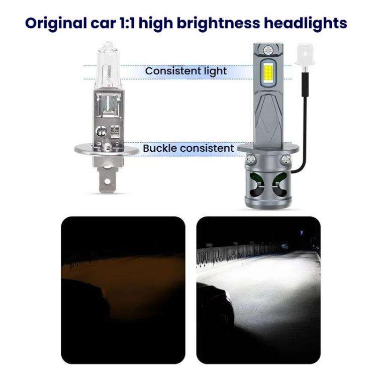 2pcs Direct Plug Mini LED Car Headlight Bulb With Fan Cooling(H1)